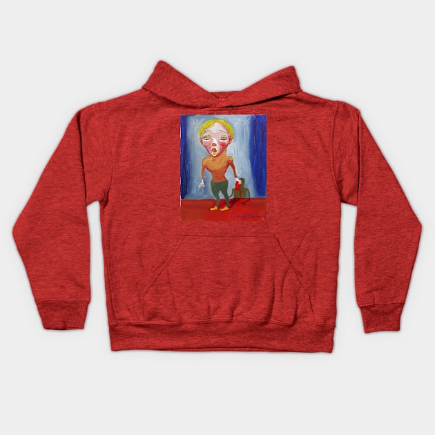 The blonde girl 2, people from the neighborhood Kids Hoodie by diegomanuel